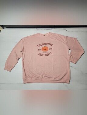 Halloweentown University Pink Crewneck Sweatshirt - Graphic Pullover